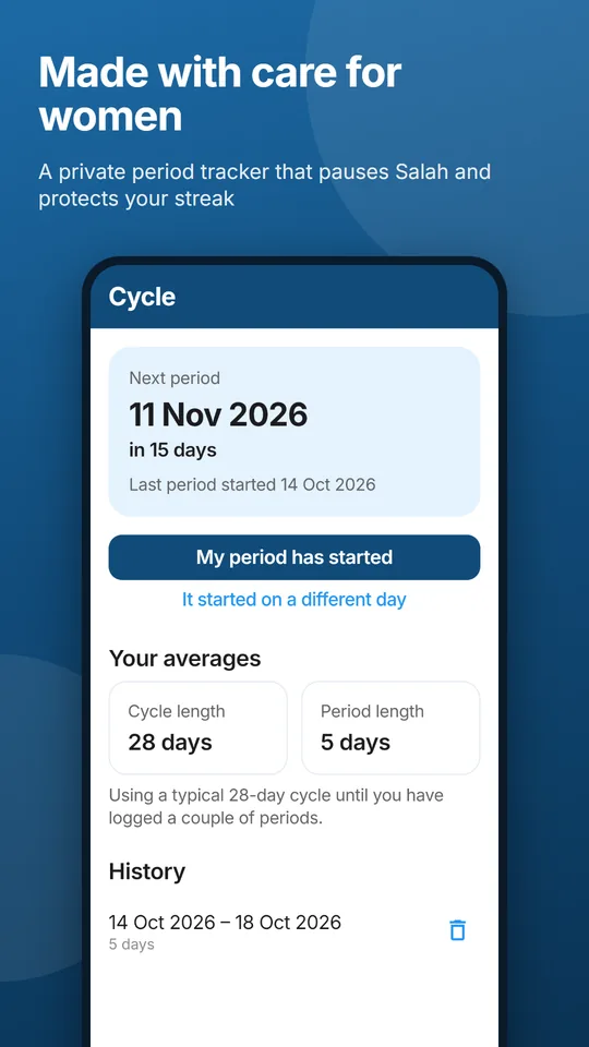 Private cycle tracker